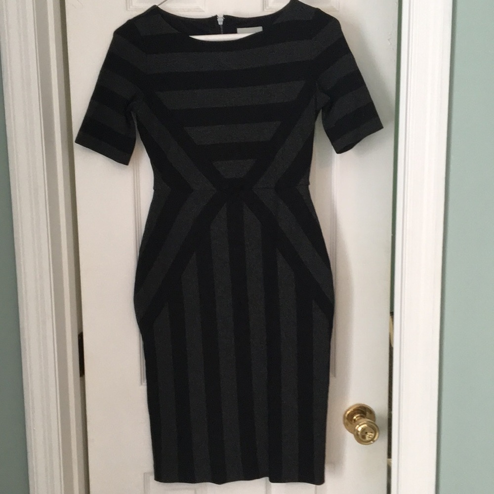 Maeve Black & Grey Striped Dress Size 0